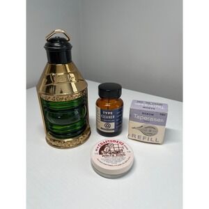 Vintage Old Spice Lantern Decanter Dixon Taperaser Type Cleaner Spot Remover Lot